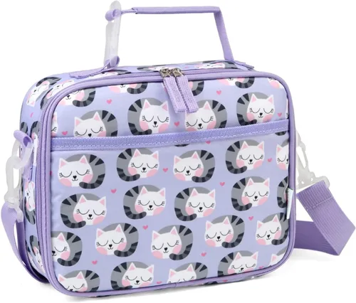Vista 9 de VASCHY Bolsa de almuerzo para niños, reutilizable, aislada, para niños y niñas, con correa de hombro desmontable para guardería, escuela