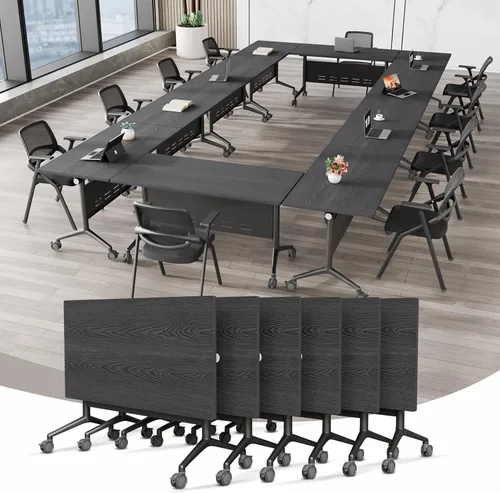 Vista 63 de Mesa de conferencias plegable, mesa de sala de conferencias con ruedas, mesa de conferencias plegable modular, mesas de reuniones de entrenamiento