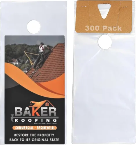 Vista 14 de Paquete de 100 bolsas de plástico para colgar puertas, 6 x 12 pulgadas Transparente