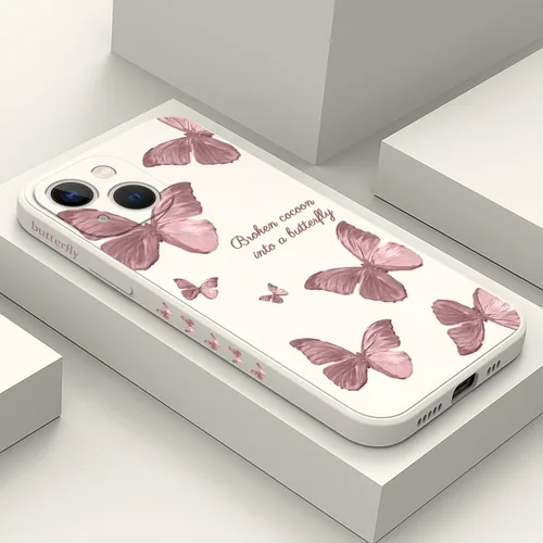 Vista 16 de LEECG Funda para iPhone 13 con diseño de mariposas y flores, diseño de astronauta, funda de teléfono con forro de microfibra suave, funda delgada