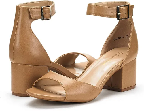 Vista 2 de DREAM PAIRS - Sandalias de tacón grueso y bajo para mujer