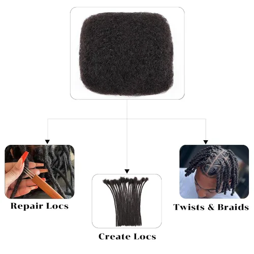 Vista 3 de 1.06 oz/paquete de cabello humano afro rizado (8 pulgadas, 1 paquete #2)