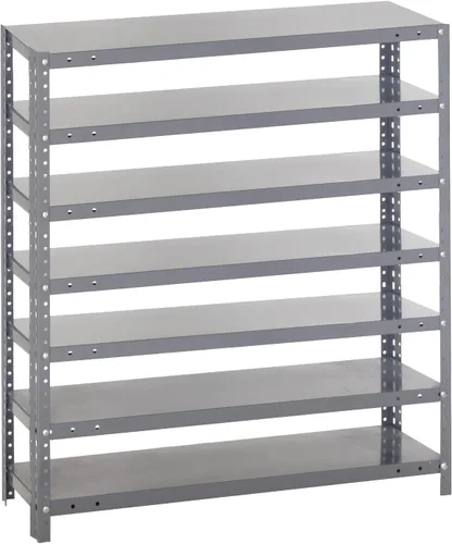 Vista 508 de Quantum QSBU-245BK Heavy Duty Shelving Unit with (7) Shelves and (24) QUS245 Black Bins for Garage Warehouse Storage Distribution 400 lb Load