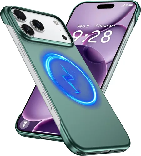Vista 58 de GRECAZO Magnetic Frosted Frameless Case for iPhone 17 Pro Max, Silvery Tono plata