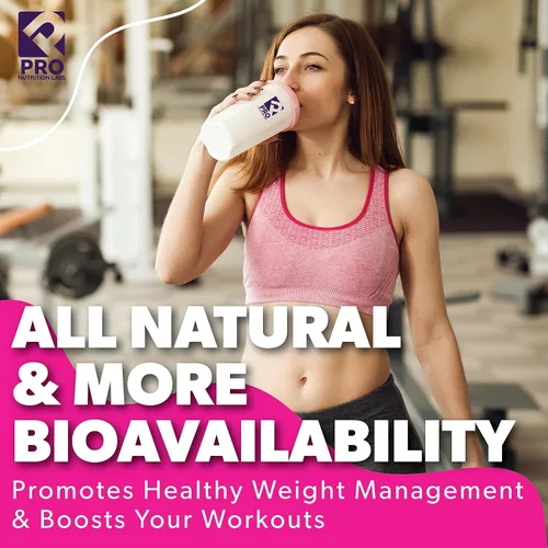 Vista 4 de PRO NUTRITION LABS Proteína de suero de leche en polvo para mujeres, apoya la masa muscular magra, baja en carbohidratos, sin gluten, alimentado