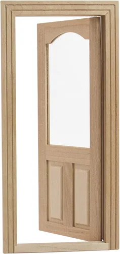 Vista 10 de AUEAR, Muebles en miniatura 1:12, puertas de madera sin pintar para manualidades de escenas caseras de bricolaje (14 panel)