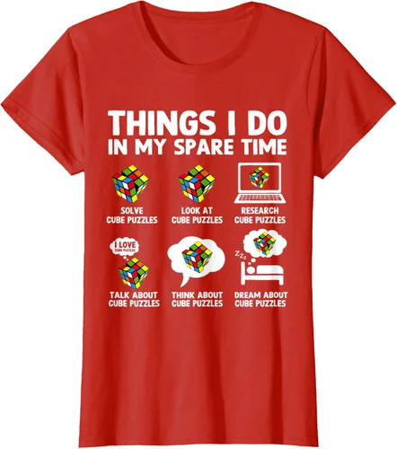 Vista 70 de Things I Do in My Spare Time Cube Puzzle Speed Cubing Camiseta