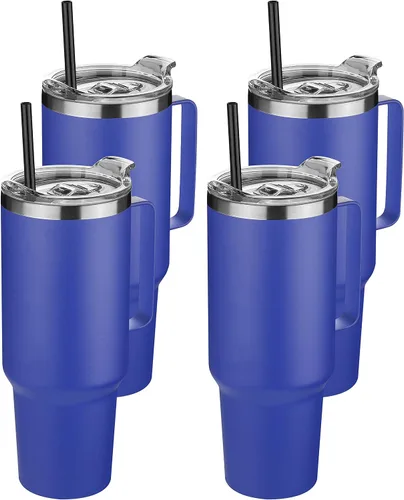 Vista 14 de Hasle Outfitters - Vaso de acero inoxidable de 40 onzas con asa, juego de vasos térmicos aislados al vacío, taza de viaje reutilizable de doble
