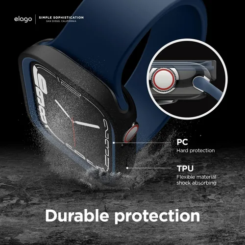 Vista 3 de elago Duo - Funda compatible con Apple Watch, protección completa (PC dura + material de TPU), acceso completo a la pantalla