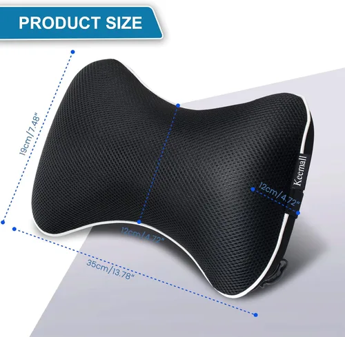 Vista 7 de Keemall Almohada de Cuello de Coche Inflable, Almohada de Reposacabezas de Coche Inflable Suave para Asiento de Conducción con Correa Ajustable