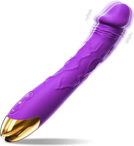Vista 13 de Vibrador realista de 7.6 pulgadas para mujeres, 10 potentes modos de vibración para estimulación del clítoris y punto G, juguetes sexuales