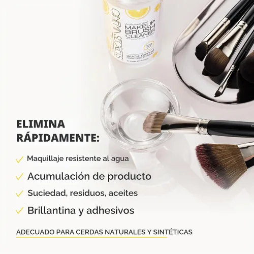 Vista 4 de Cinema Secrets Kit de limpiador de brochas de maquillaje original de viaje, limpiador profesional + lata de limpieza para brochas de maquillaje