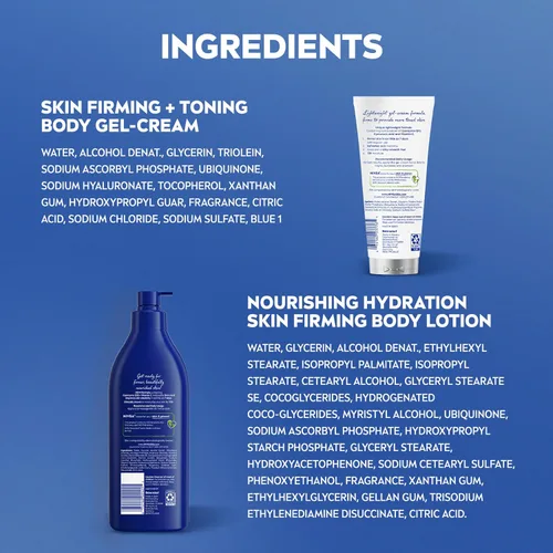 Vista 13 de NIVEA Loción corporal nutritiva hidratante reafirmante para la piel (16.9 onzas líquidas) + crema de gel corporal reafirmante y tonificante