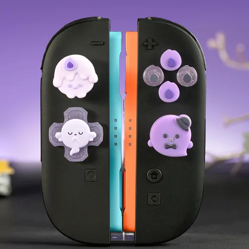 Vista 2 de PERFECTSIGHT Silicone Joycon Thumb Grip Caps, Joystick Cover Compatible with Nintendo Switch/OLED/Switch Lite,4PCS (Candlelight Ghost for NS2)
