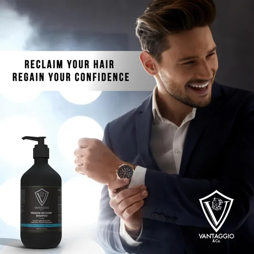 Vista 3 de Vantaggio Champú para la pérdida de cabello para hombres – Aumenta el crecimiento y el engrosamiento del cabello – DHT Blocker combate