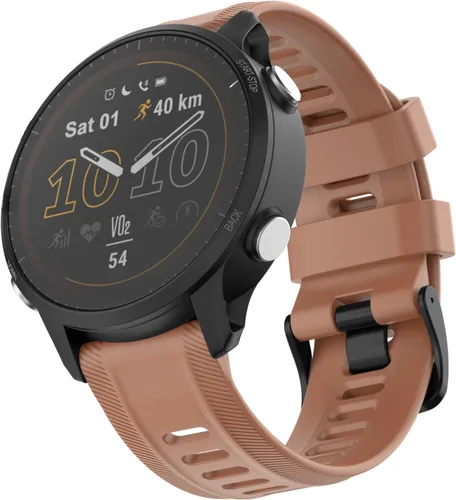 Vista 2 de ISABAKE Correa de reloj para Garmin Forerunner 955/945/745, correa de repuesto de silicona de 0.866 in para pulseras Fenix 5/6/Approach S60 Marrón