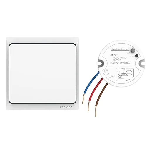 Vista 9 de Interruptor de luz Wi-Fi inteligente, 2 canales, interruptor de relé inalámbrico linptech con aplicación Tuya, control remoto de voz, temporizador