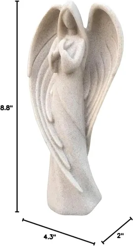 Vista 2 de Artgenius Estatua antigua de ángel guardián rezando, figura de ángel conmemorativo de 8.8 pulgadas y escultura para recuerdo, decoración, regalo