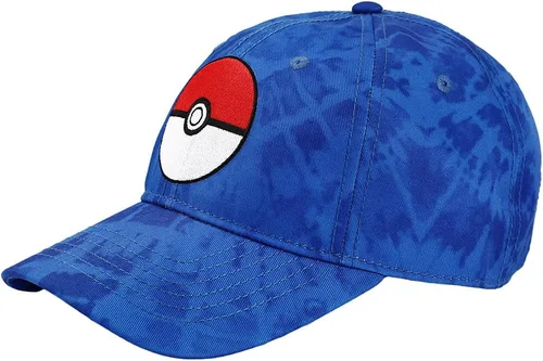 Vista 2 de Pokeball bordado azul Tie Dye algodón sarga Pokemon béisbol sombrero, Azul