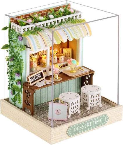 Vista 14 de Flever Kit de casa de muñecas en miniatura para bricolaje, habitación creativa con muebles para un regalo romántico de San Valentín