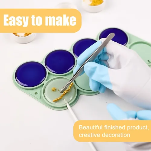 Vista 3 de QELEG 2 moldes de silicona con 100 palitos de papel, moldes redondos para piruletas de chocolate, ideales para caramelos duros, cake pop, cubo