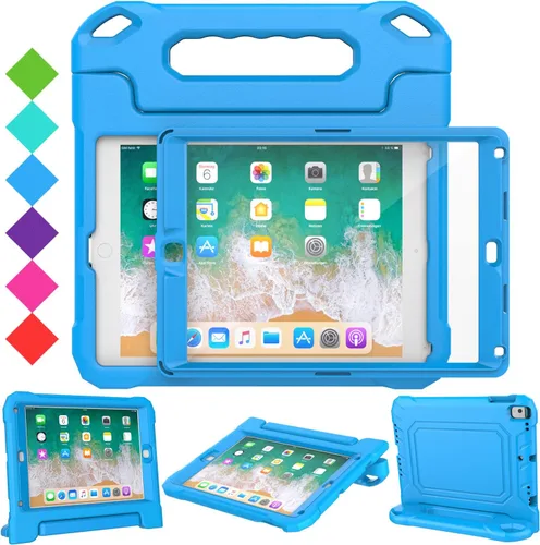 Vista 15 de SUPLIK - Funda infantil para iPad 5ª/6ª generación, Air 1/2/Pro 9.7, color Negro