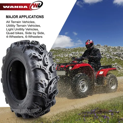 Vista 7 de WANDA Juego de 4 neumáticos Premium ATV/UTV 25x8-12 25x8x12 delanteros y traseros Super Lug Mud