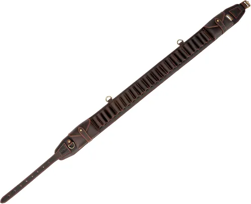 Vista 9 de TOURBON - Cinturón ajustable para munición con 2 bolsas 25 Individual Leather Cartridge Loops, 2.95" Wide Bandolier, Fit 38–46" Waist, 3 Metal