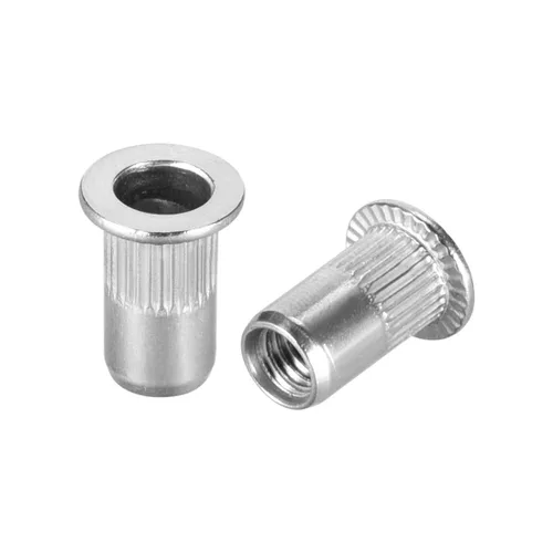 Vista 7 de uxcell M3 304 Tuercas de remache de acero inoxidable Inserto de cabeza plana 10 PC