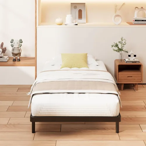 Vista 6 de Yicensen - Base de cama de perfil bajo con somier metálico de 1,6 pulgadas, resistente para cama individual, base de colchón robusta, fácil montaje