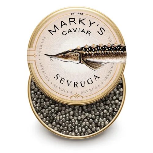 Vista 5 de MARKY'S Juego de regalo de caviar caspio – 1 oz / 28 g (paquete de 3) x Beluga Hybrid Caviar, Privat Stock Almas Osetra, Osetra Royal Amber Caviar