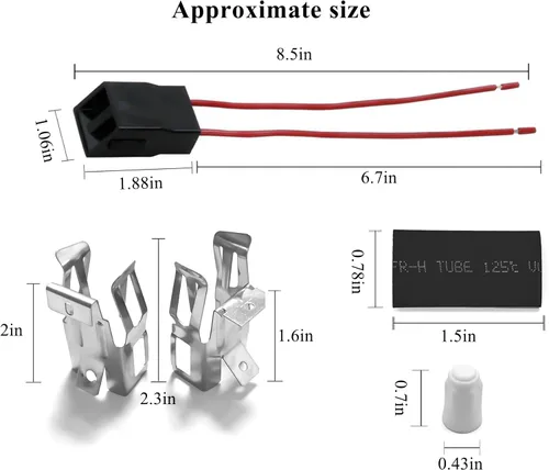 Vista 5 de Paquete de 2 receptáculos de quemador de gama ERR117 para estufa Whirlpool Kenmore Cocina Estufa Elemento Enchufe Bloque de receptáculo Bloque