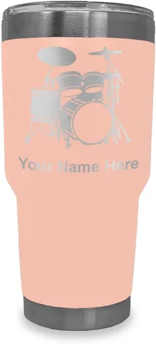Vista 8 de LaserGram Vaso aislado al vacío de 20 onzas, juego de batería, grabado personalizado incluido (negro)