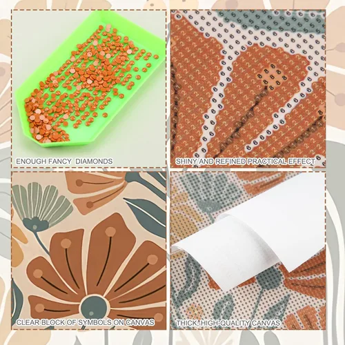 Vista 3 de Yeaqee Juego de 4 piezas de arte de diamantes, pintura de bricolaje para adultos, decoración estética de diamantes, decoración de habitación, lindas