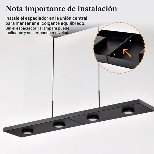 Vista 5 de Alighting Lámpara colgante lineal LED moderna de 31 pulgadas para isla de Negro