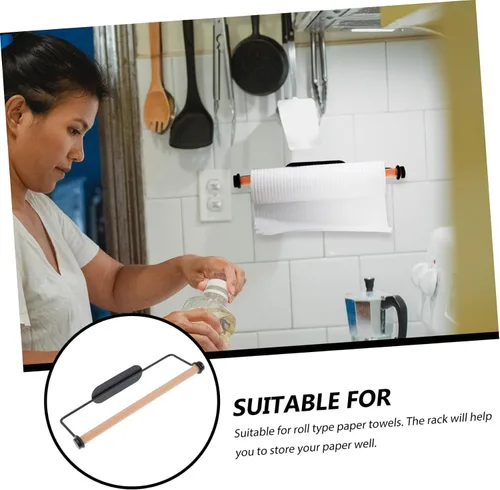 Vista 3 de Housoutil Práctico soporte de papel para colgar en la pared, estante de plástico para cocina, baño y sala de estar