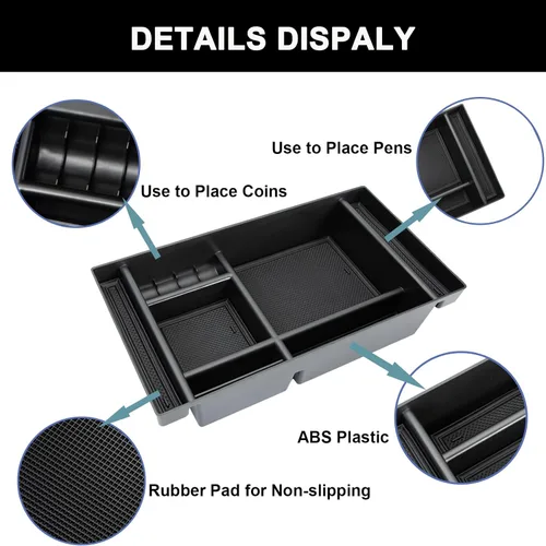 Vista 6 de PIMCAR Organizador de consola central para Chevy Silverado 1500/GMC Sierra 1500 2019-2022 y Silverado/Sierra 2500HD/3500HD 2020-2023 Solo asientos