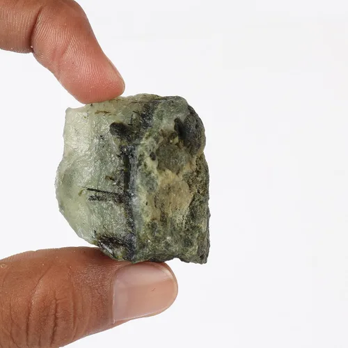 Vista 3 de GEMHUB Cristal curativo de piedra prehnita verde crudo natural 218 Ct