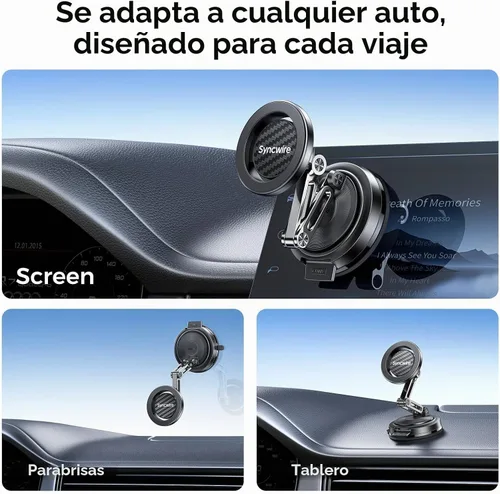Vista 4 de SYNCWIRE Soporte de automóvil MagSafe, [3 ejes ajustables] Soporte magnético para teléfono al vacío, ventosa reemplazable (tablero/parabrisas)