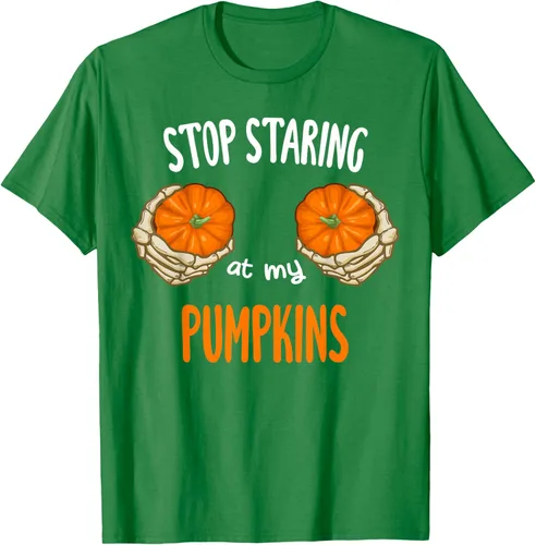 Vista 4 de Stop Staring at My Pumpkins for Hot Witches, camiseta de brasier de Halloween, Negro
