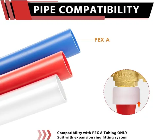 Vista 5 de EFIELD - Válvula de bola de latón Pex-A de expansión fría de 1/2 x 1/2 pulgada para agua caliente y fría o potable, ASTM F1960, certificado cUPC