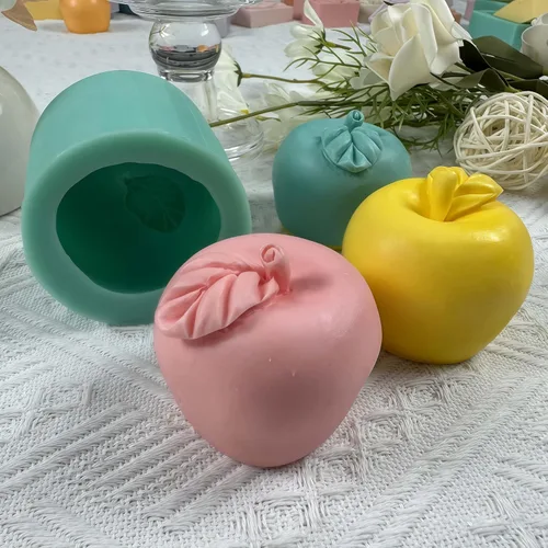 Vista 6 de GreatMold - Moldes de silicona para velas de manzana 3D, molde de yeso perfumado de grado alimenticio (manzana 3D)