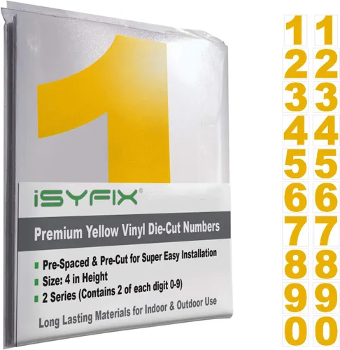 Vista 142 de iSYFIX Calcomanías de Números de Vinilo Verde Manzana – 1.5 Pulgadas Autoadhesivas (2 Juegos) – Calcomanía Premium Troquelada y Pre-espaciada