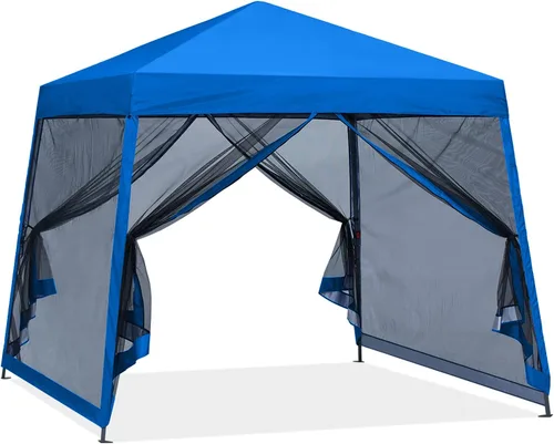 Vista 16 de ABCCANOPY Toldo desplegable – Tienda de campaña portátil para patio al aire libre resistente para patio trasero y terraza con 4 bolsas de arena Beige