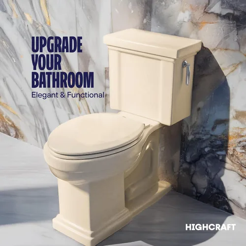 Vista 2 de HIGHCRAFT Asiento de inodoro alargado premium con diseño de cierre suave, bisagras ajustables y mecanismo de extracción rápida - Asiento de inodoro