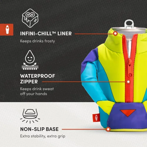 Vista 6 de Puffin - Chaqueta de esquí The Miller - Enfriador de botellas y latas altas aislado I Aislante de botellas de cerveza y latas de refrescos, mantiene