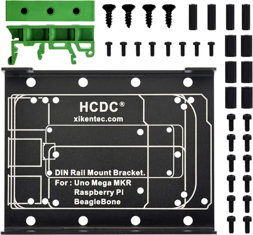 Vista 2 de Soporte de montaje en carril DIN para Raspberry Pi A+ B+2B 3B 3B+4B Zero Arduino Uno Mega Mkr BeagleBone