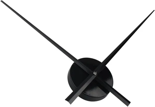 Vista 4 de Timelike Reloj de pared de aluminio brillante elegante simple, manecillas grandes estupendas del reloj, negro