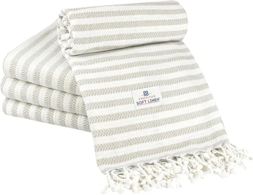 Vista 23 de American Soft Linen Toallas de playa peshtemal turcas 100% algodón, tamaño 35 x 60 pulgadas, paquete de 4 toallas de natación para toallas de playa