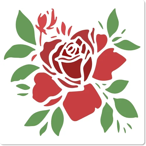 Vista 11 de GORGECRAFT 12 estilos 7.1x7.1 in Rose Flowers Stencil Flores Hojas Plantillas Florales Brotes Florales Ramos de rosas Vines Ramas de Hojas